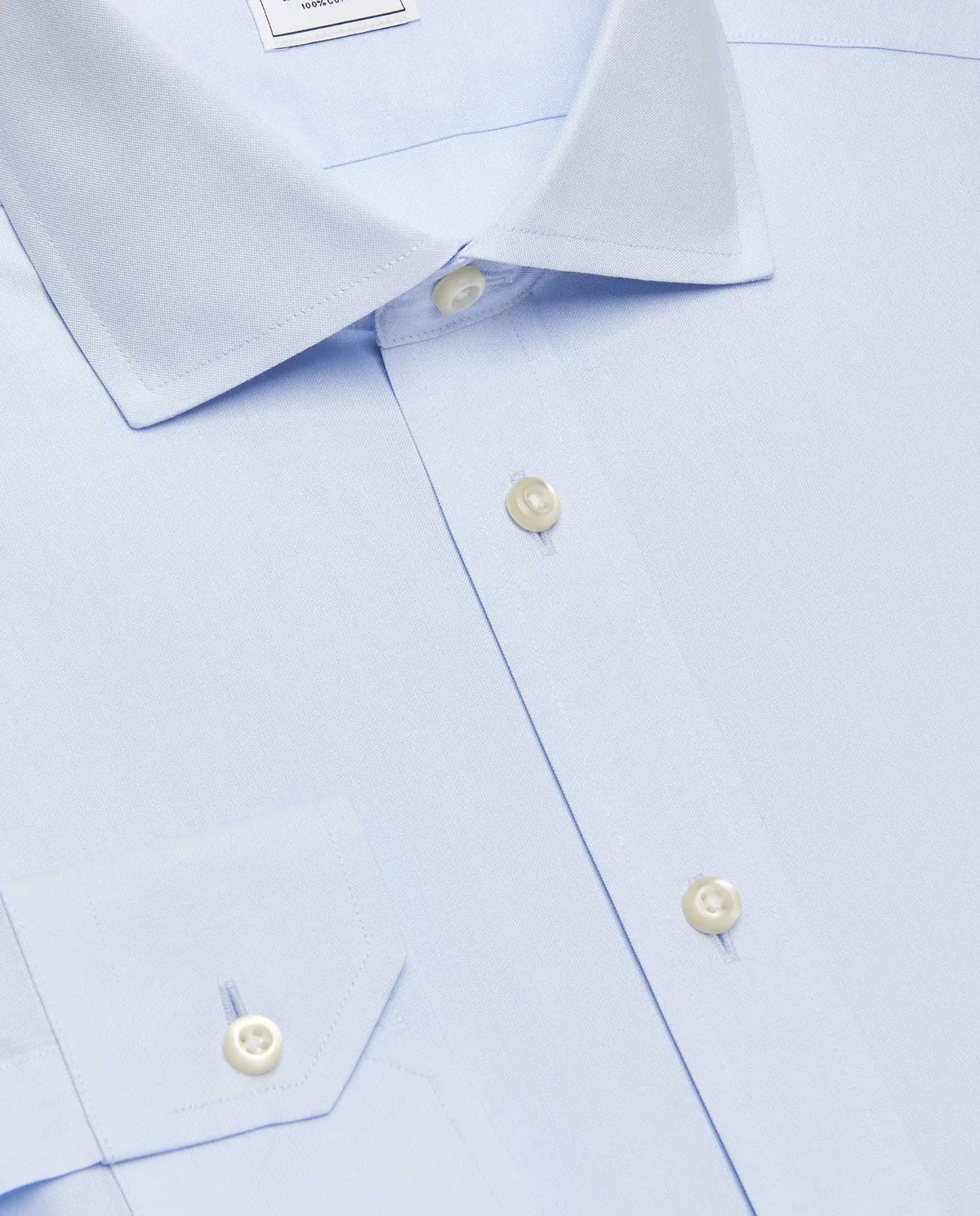 Camicissima Men’s Fitted Light Blue Shirt – Non-Iron Permanent | Plain Design | Full Sleeves