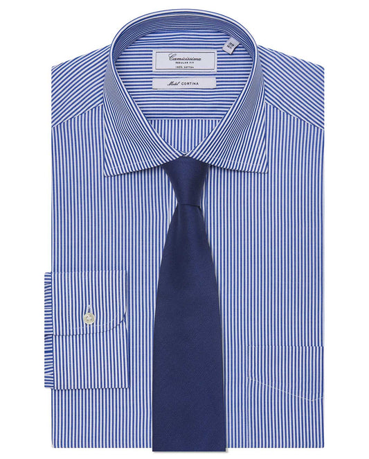 Easy Care Men’s Blue Permanent Cotton Shirt