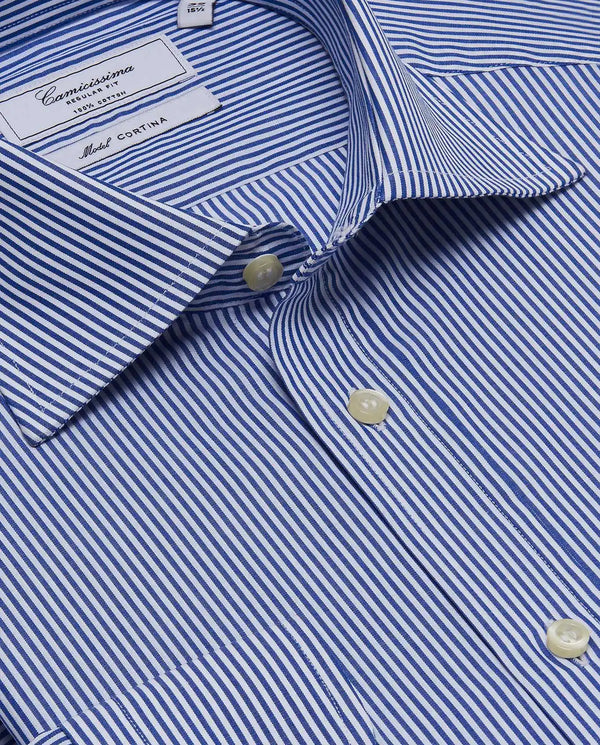 Camicissima Easy Care Men’s Blue Permanent Cotton Shirt