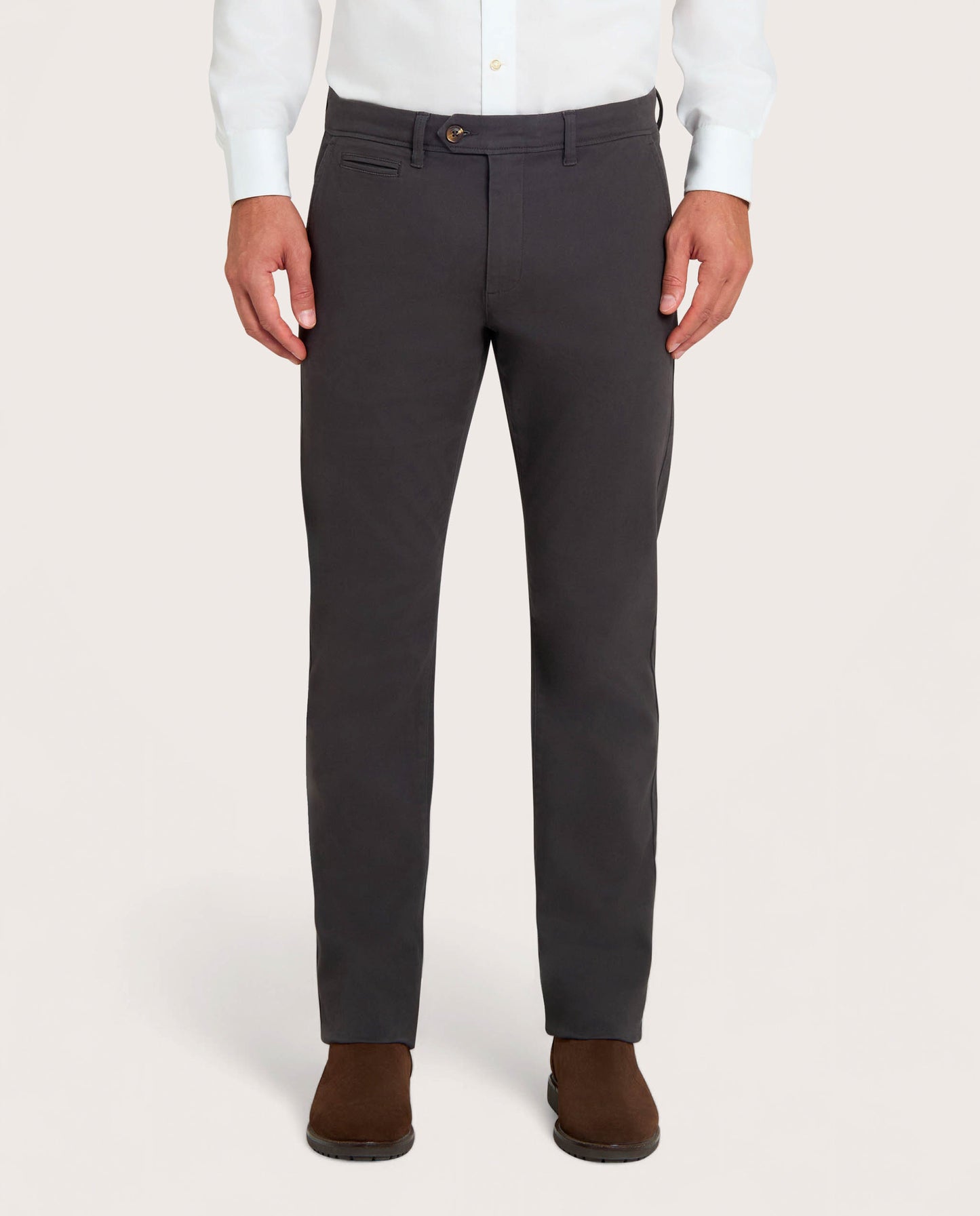 Camicissima Dark Grey Cotton Twill Chino Trousers
