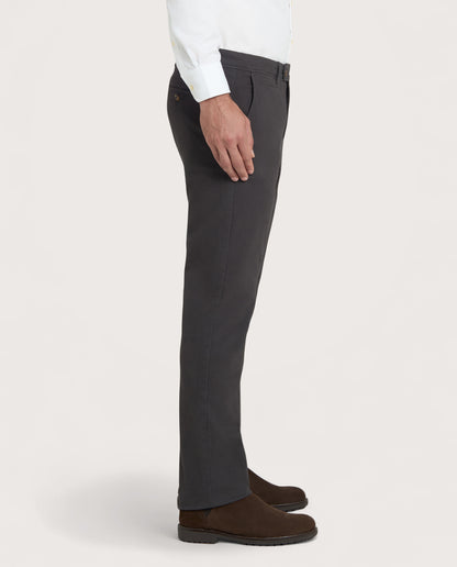 Camicissima Dark Grey Cotton Twill Chino Trousers