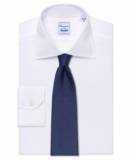 Blue Navy Designer Silk Tie - 100% Silk | Jacquard Woven Elegance