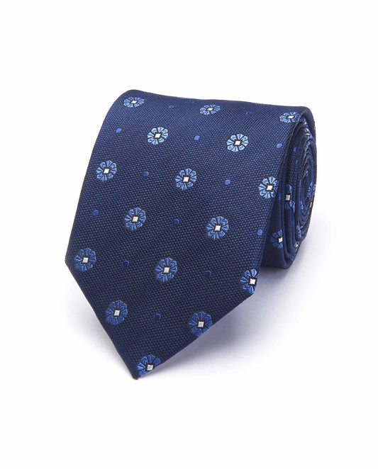 Premium Blue Navy Jacquard Tie - Formal Designer Accessory for Men