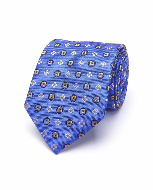 Blue Formal Tie - 100% Seta Jacquard | Business & Wedding Ready