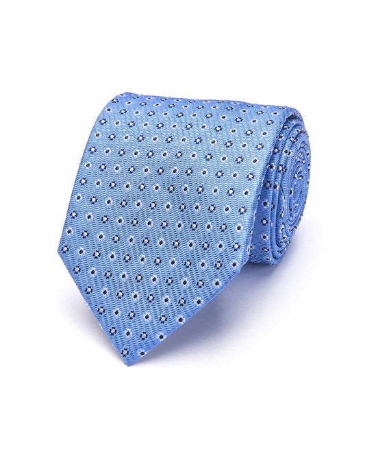 Light Blue Jacquard Silk Tie - Soft Sophistication for Formal Wear