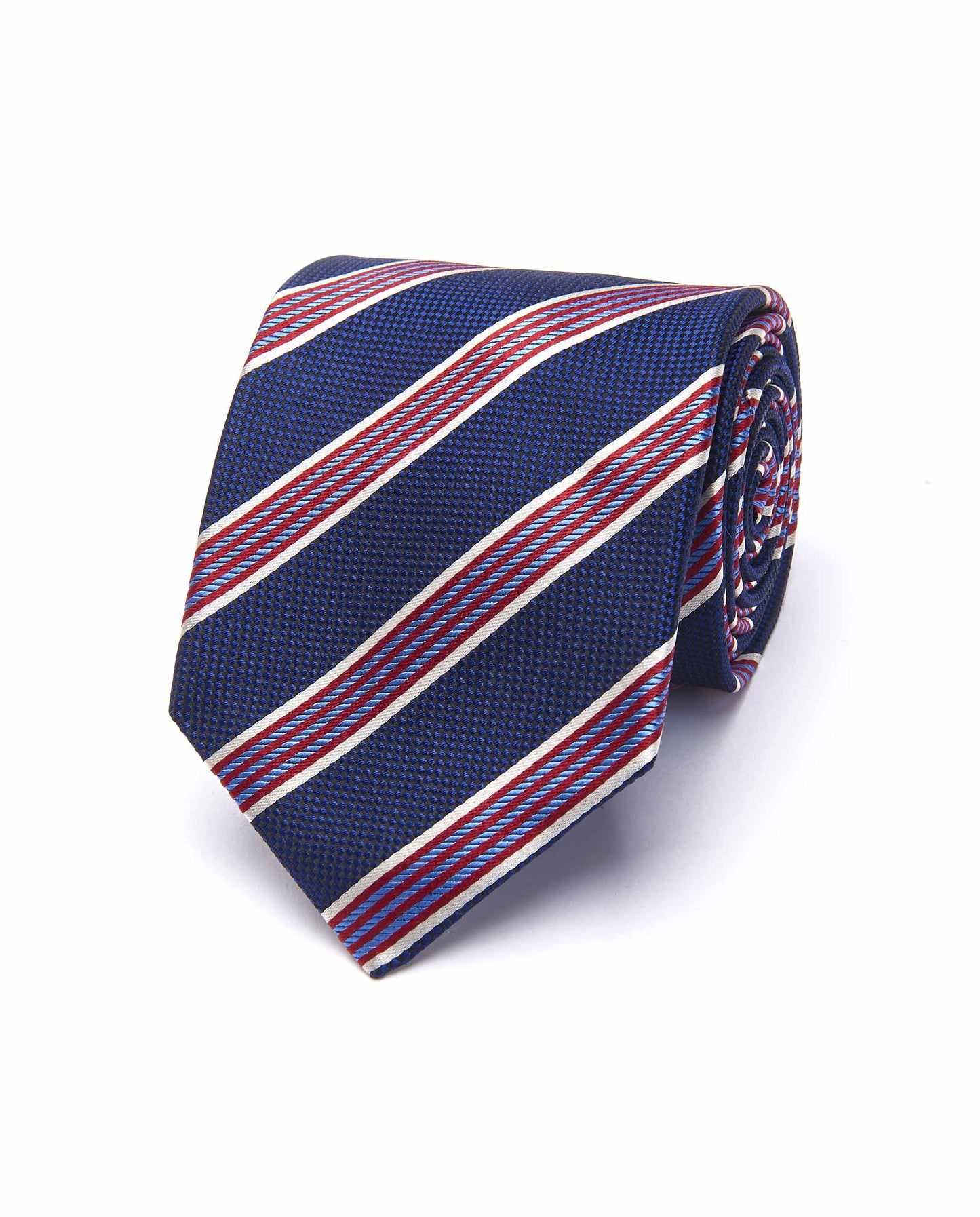 Camicissima Men’s Regimental Silk Tie – Blue Navy Stripes | Designer Accessory
