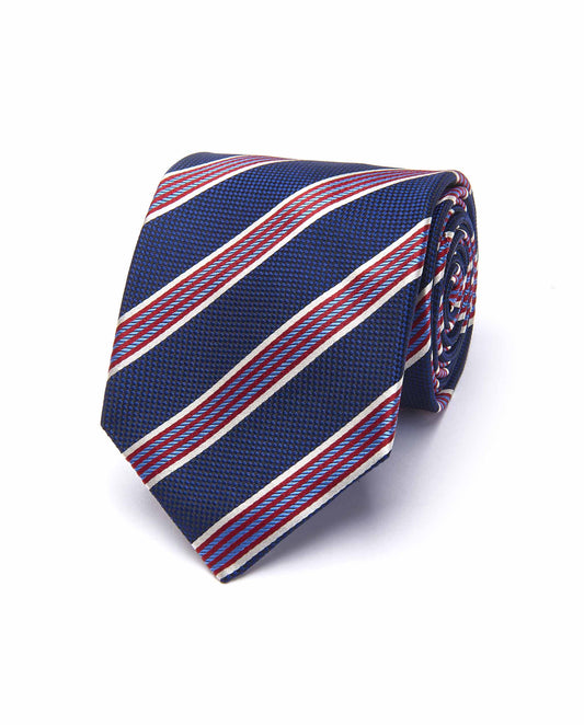 Camicissima Men’s Regimental Silk Tie – Blue Navy Stripes | Designer Accessory