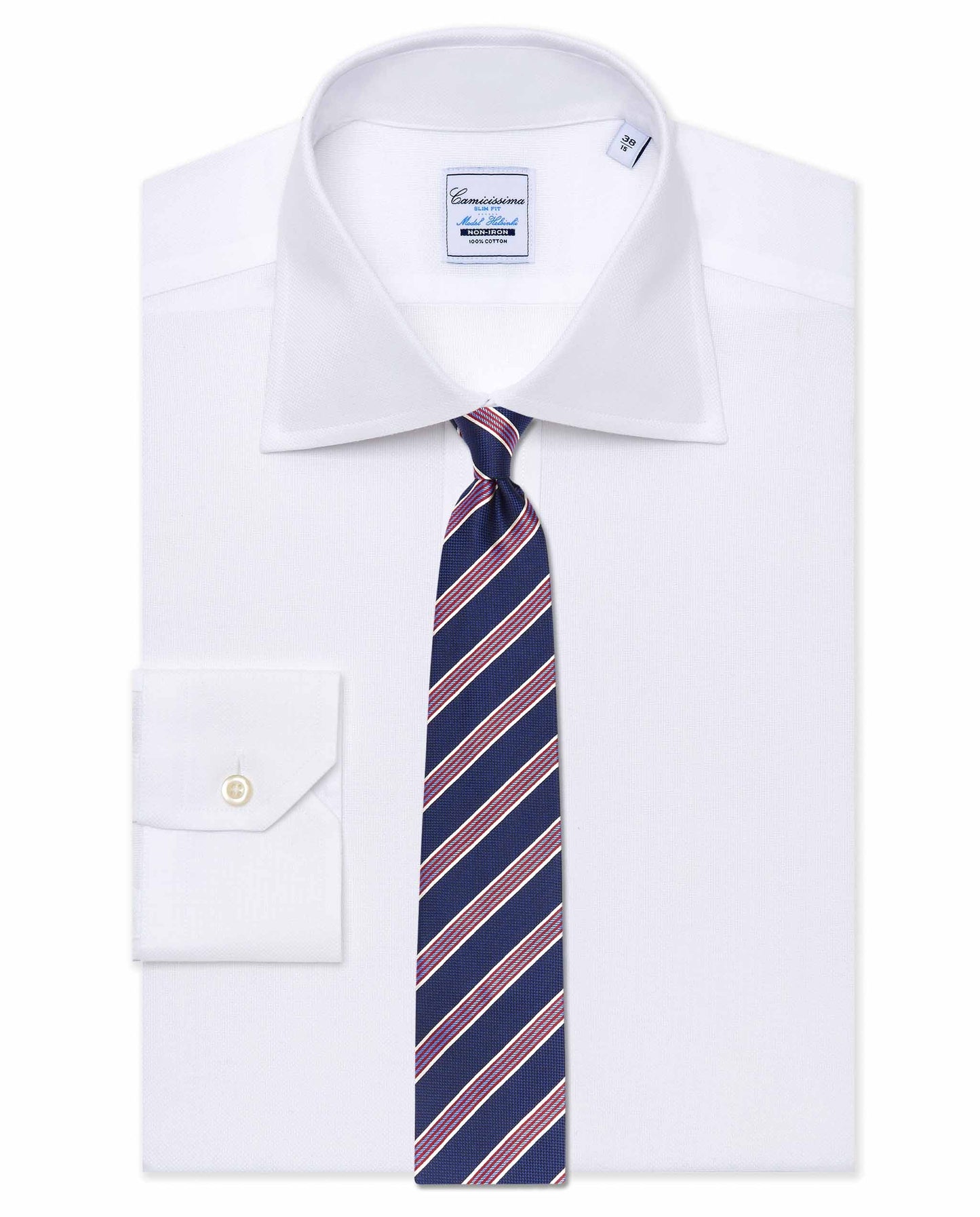 Camicissima Men’s Regimental Silk Tie – Blue Navy Stripes | Designer Accessory