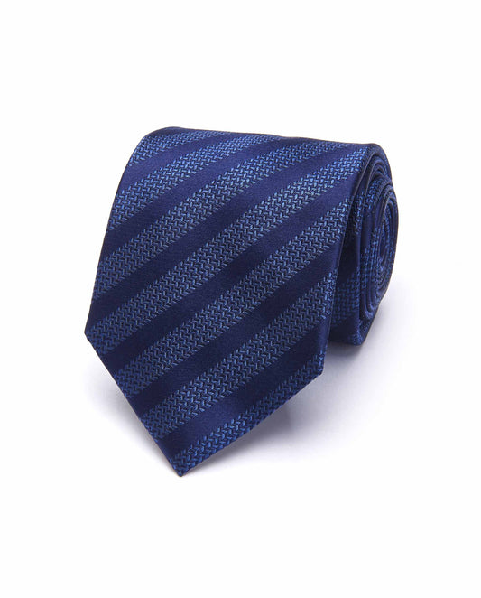 Blue Navy Regimental Tie for Men – 100% Silk | Classic Stripe