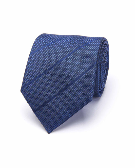 Regimental Stripe Silk Tie – Blue Navy | Premium Designer Wear