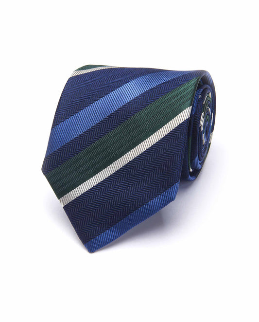 Designer Regimental Silk Tie – Dark Blue | UNI Size Formal Tie