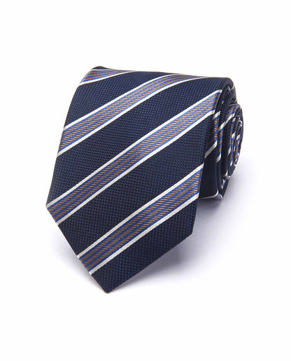 Striped Silk Tie for Men – Blue | Timeless Regimental Style