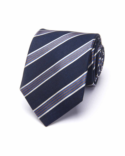 Striped Silk Tie for Men – Blue | Timeless Regimental Style