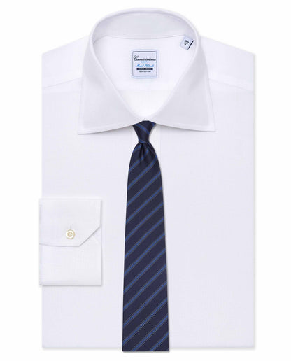 Camicissima Men’s Traditional Regimental Silk Tie – Dark Blue | Formalwear Essential