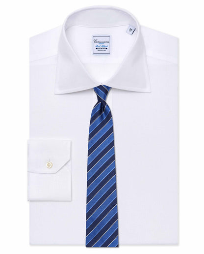 Navy Blue Regimental Silk Tie – Men’s Designer Collection