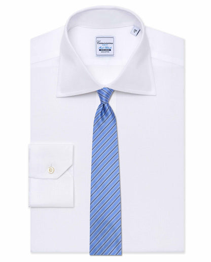Regimental Pattern Silk Tie – Light Blue | Designer Finish