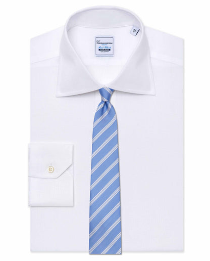 Men’s Luxury Regimental Stripe Tie – Silk | Light Blue Base