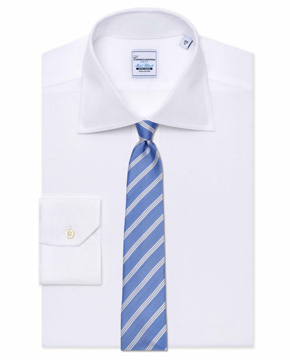 Formal Regimental Silk Tie – Light Blue | 100% Silk, Designer Quality