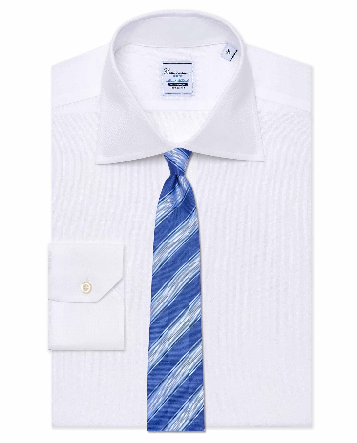 Men’s Signature Regimental Tie – Silk | Classic Light Blue Stripe