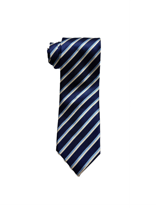 Camicissima Blue Navy Regimental 100% Silk Tie – Elegant Party Look