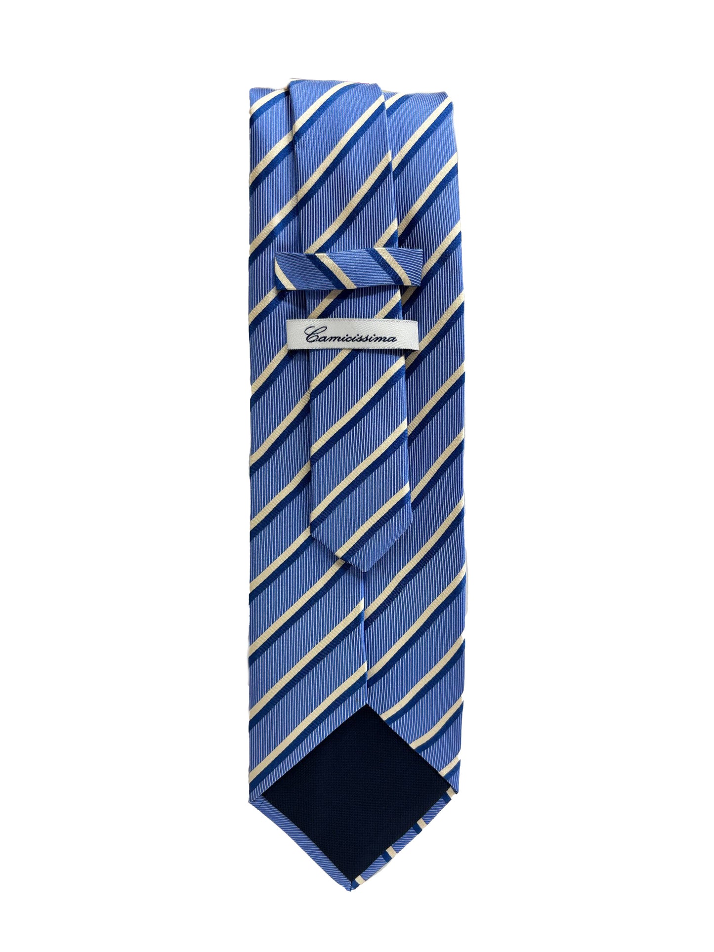 Camicissima Light Blue Regimental 100% Silk Tie – personal style & Office Look