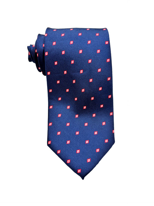 Camicissima Blue Navy Printed 100% Silk Tie – Elegant Party & Office Look