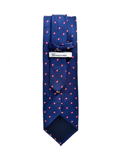 Camicissima Blue Navy Printed 100% Silk Tie – Elegant Party & Office Look
