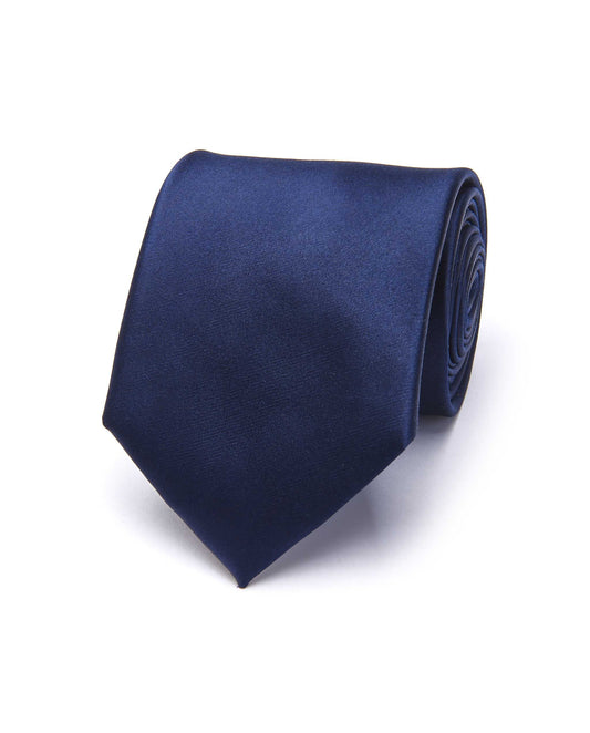 Elegant Formal Men’s Dark Blue Plain Silk Tie