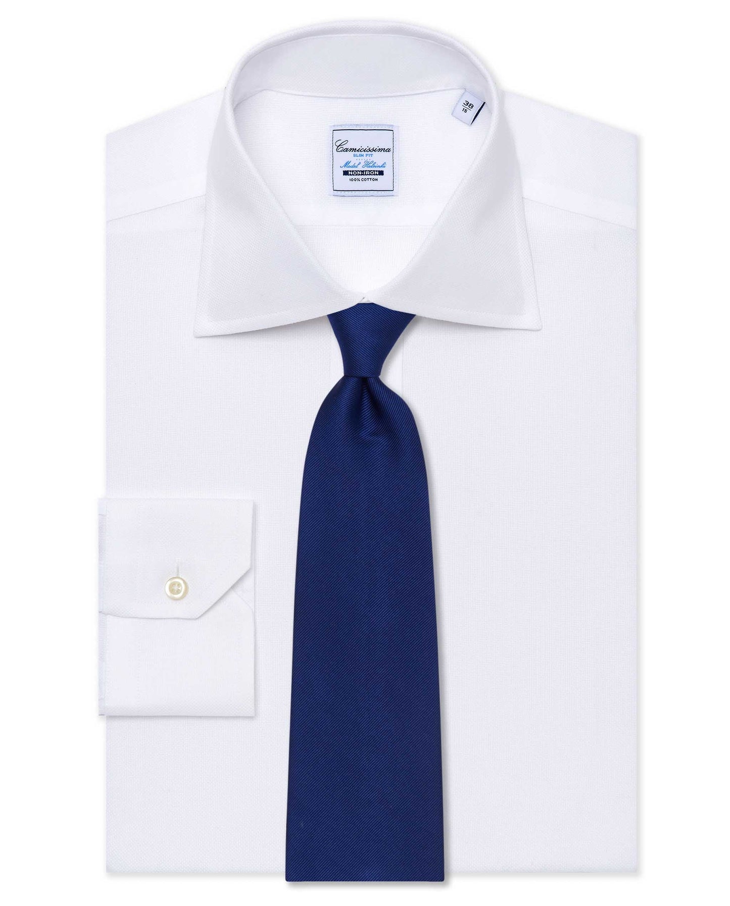 Camicissima Classic Formal Navy Blue Plain Silk Tie