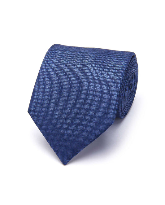 Designer Finish Navy Blue Silk Tie