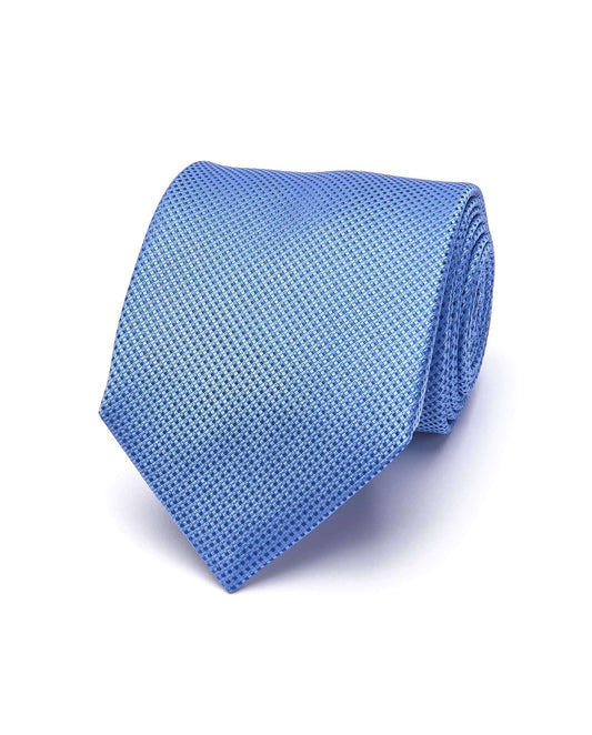 Designer Blue Plain Silk Tie