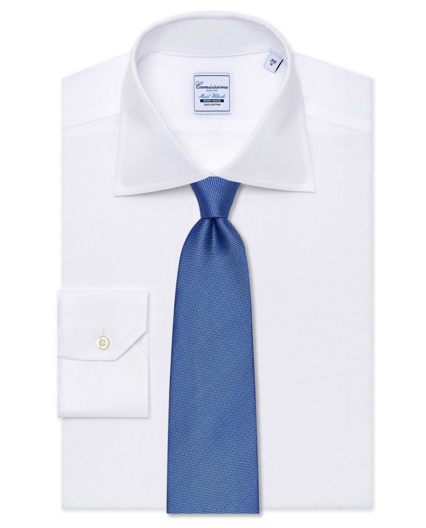 Blue Designer Plain Silk Tie