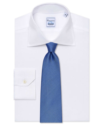 Blue Designer Plain Silk Tie