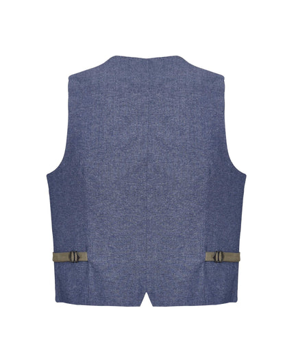 Camicissima Men's Herringbone Waistcoat - Sartorial Gilet | Designer Fit in Stretch Cotton