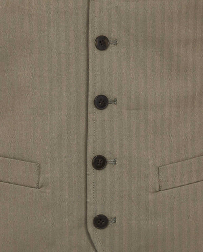 Camicissima Men's Herringbone Waistcoat - Sartorial Gilet | Designer Fit in Stretch Cotton