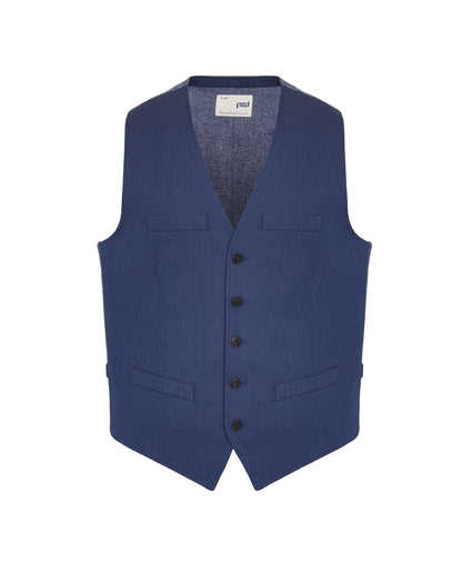 Camicissima Men's Herringbone Waistcoat - Sartorial Gilet | Designer Fit in Stretch Cotton