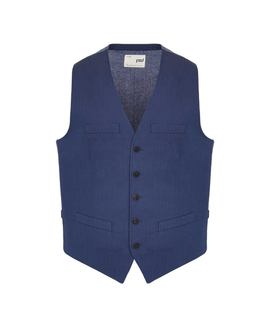 Camicissima Men's Herringbone Waistcoat - Sartorial Gilet | Designer Fit in Stretch Cotton