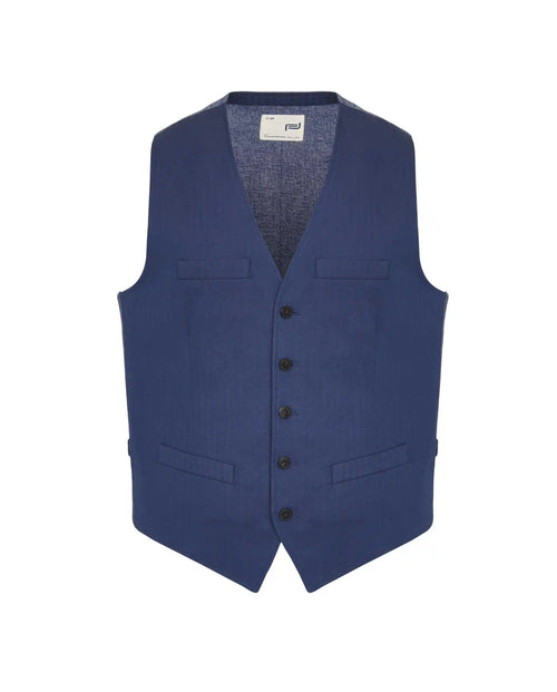 Camicissima Men's Herringbone Waistcoat - Sartorial Gilet | Designer Fit in Stretch Cotton
