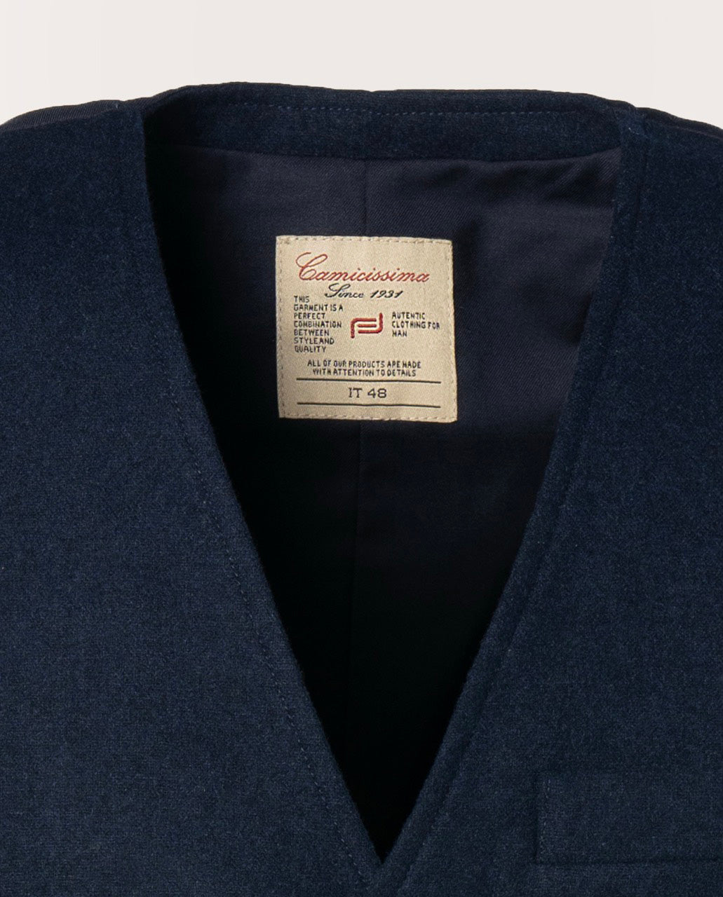 Camicissima Navy Blue Tailored Wool-Blend Waistcoat (Sartorial Gilet)