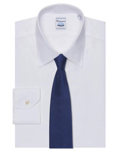Camicissima Men’s Slim Fit White Shirt – Non-Iron Permanent | Plain Design | Full Sleeves