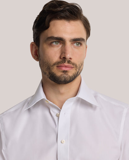 Camicissima Men’s White Non-Iron Permanent Slim Fit Cotton Shirt