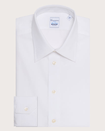 Camicissima Men’s White Non-Iron Permanent Slim Fit Cotton Shirt