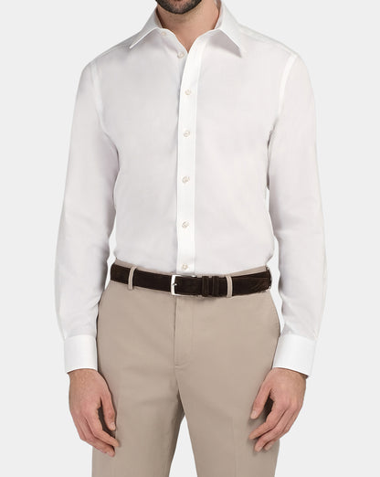 Camicissima Men’s Slim Fit White Shirt – Non-Iron Permanent | Plain Design | Full Sleeves
