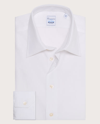 Camicissima Men’s White Non-Iron Permanent Slim Fit Cotton Shirt