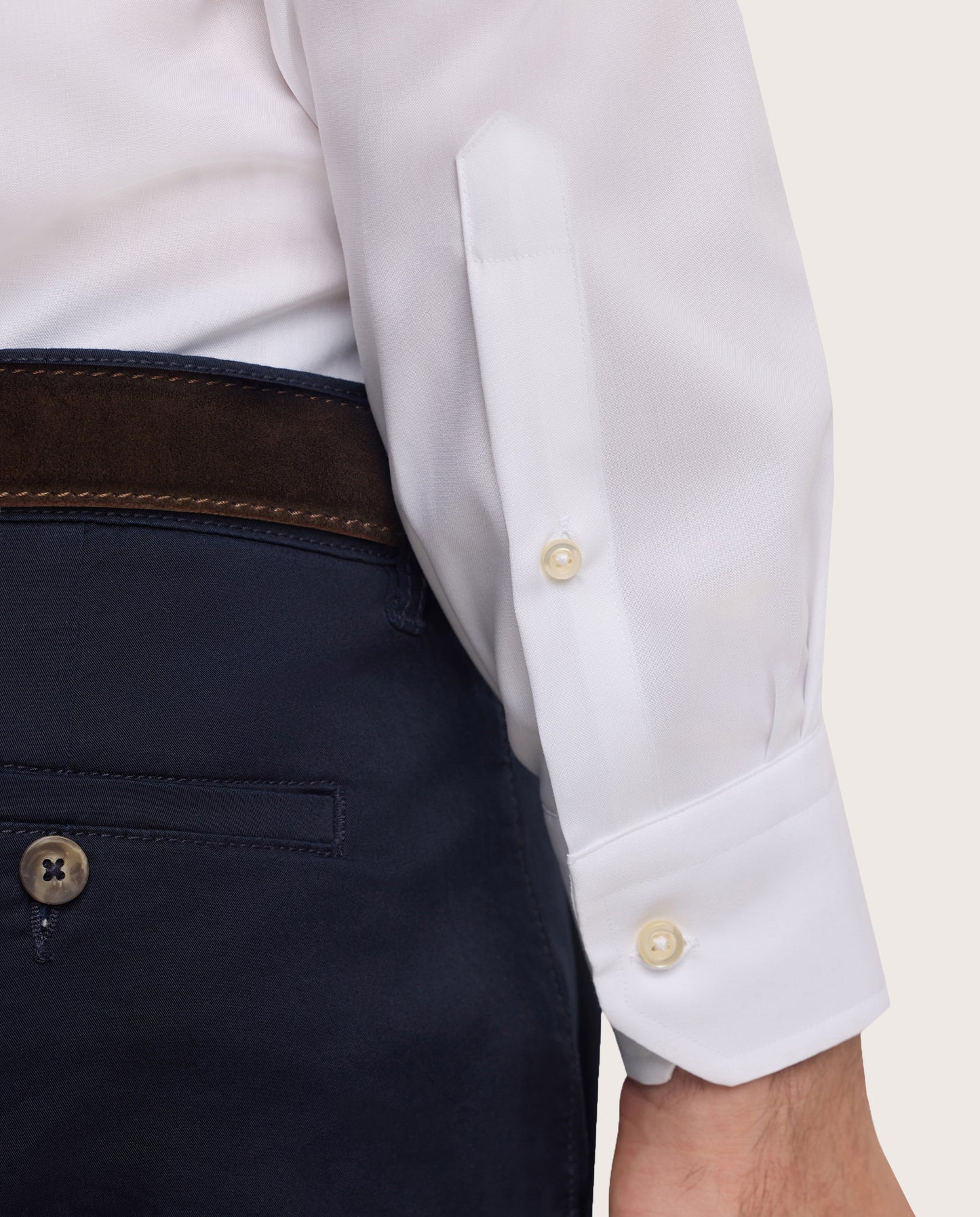 Camicissima Men’s White Non-Iron Permanent Slim Fit Cotton Shirt