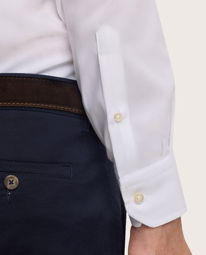 Camicissima Men’s White Non-Iron Permanent Slim Fit Cotton Shirt