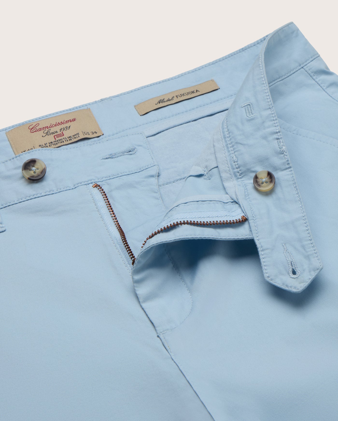 Camicissima Men's Twill Chino Pants - LIGHT BLUE | PLAIN
