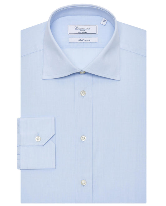 Camicissima Men’s Classic Light Blue Permanent Cotton Shirt