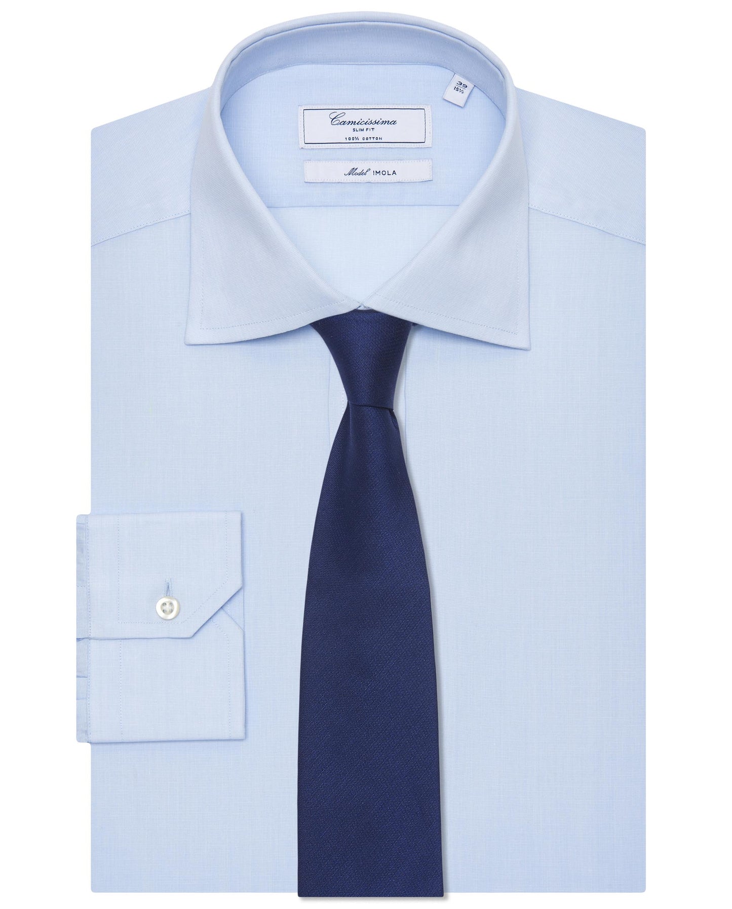 Camicissima Men’s Classic Light Blue Permanent Cotton Shirt