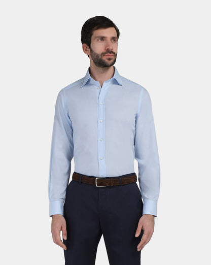 Camicissima Men’s Classic Light Blue Permanent Cotton Shirt